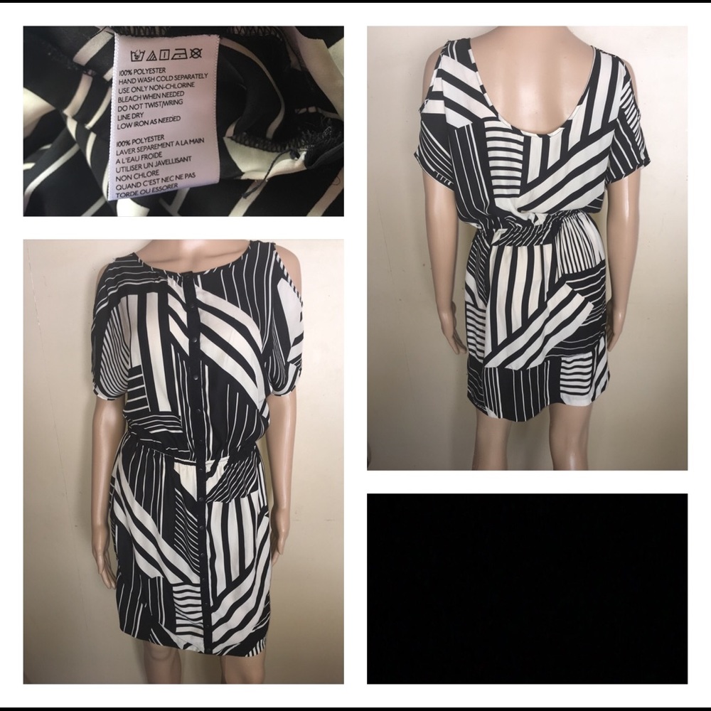 Black and Cream Patterned Dress